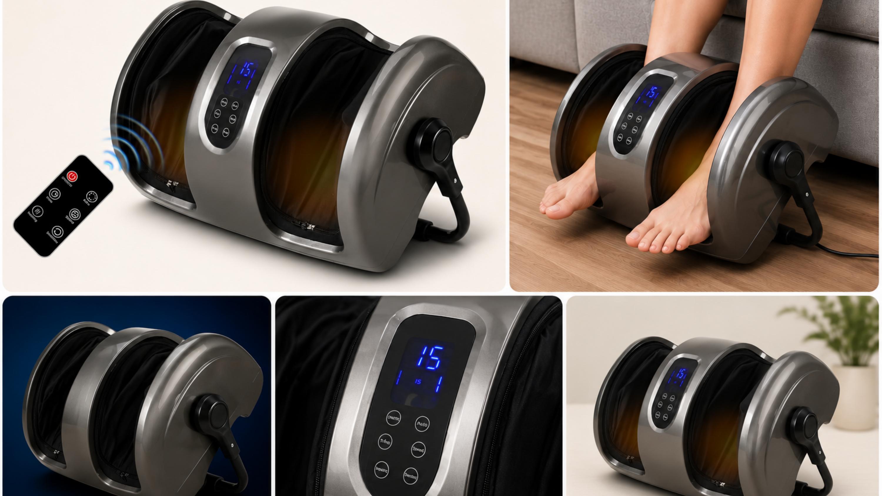 Massageador de pés e panturrilha com controle remoto