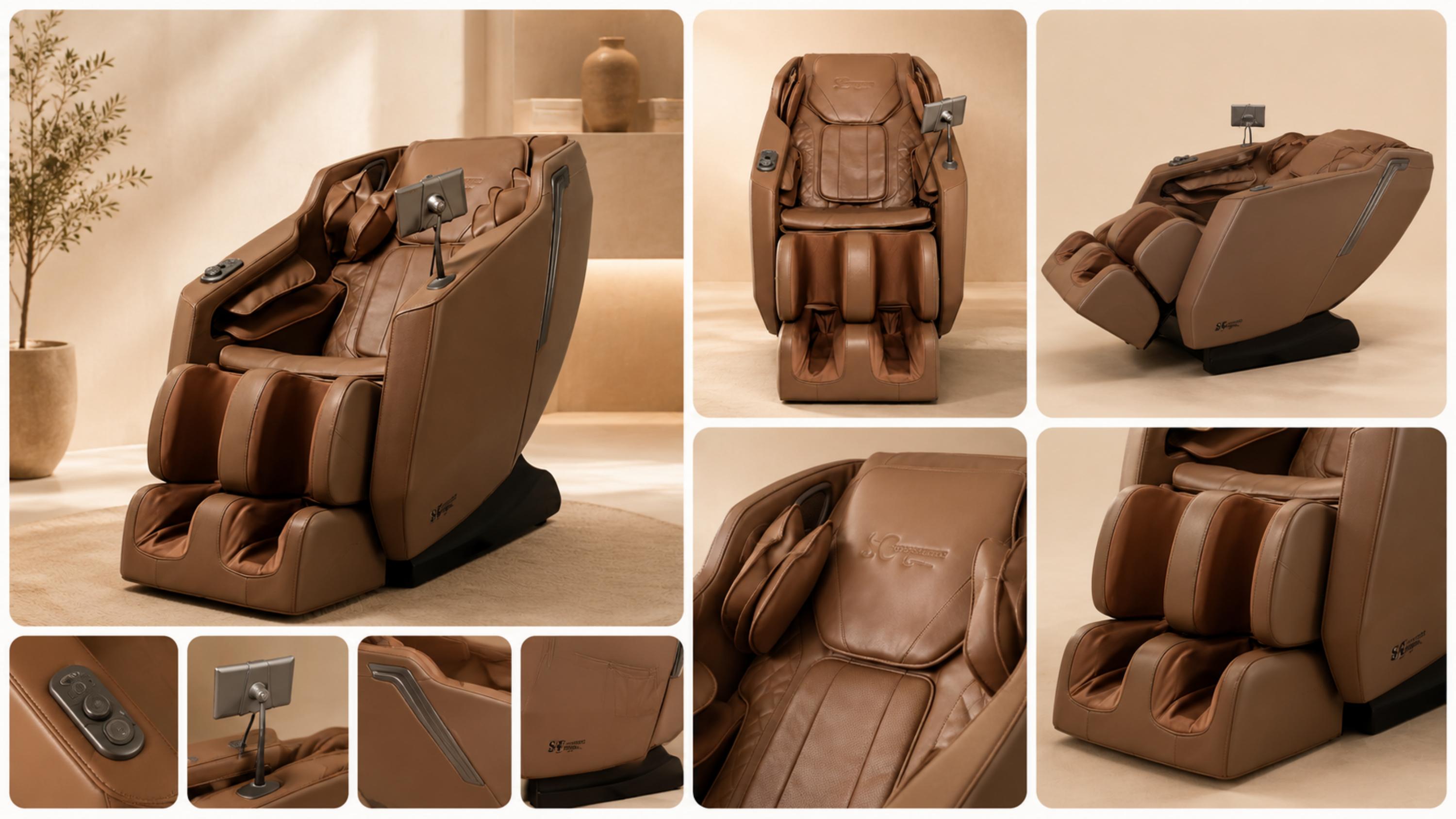 Poltrona de massagem Joy em tom marrom